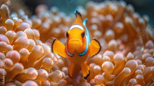 Clownfish in Anemone with Blurry Background © batara