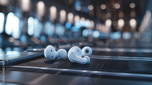 3D rendering of wireless earphones for workouts or listening

 photo