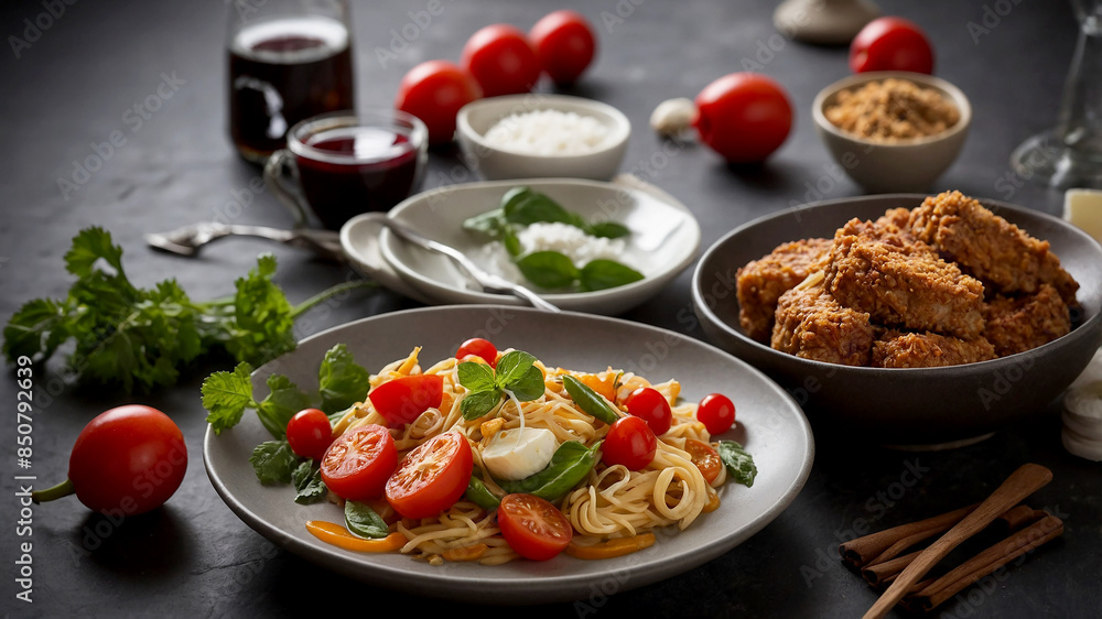 advertisement to highlight the quality of the food. Close-up shots of vibrant vegetables, juicy meats advertisement to highlight the quality of the food. Close-up shots of vibrant vegetables, juicy meats