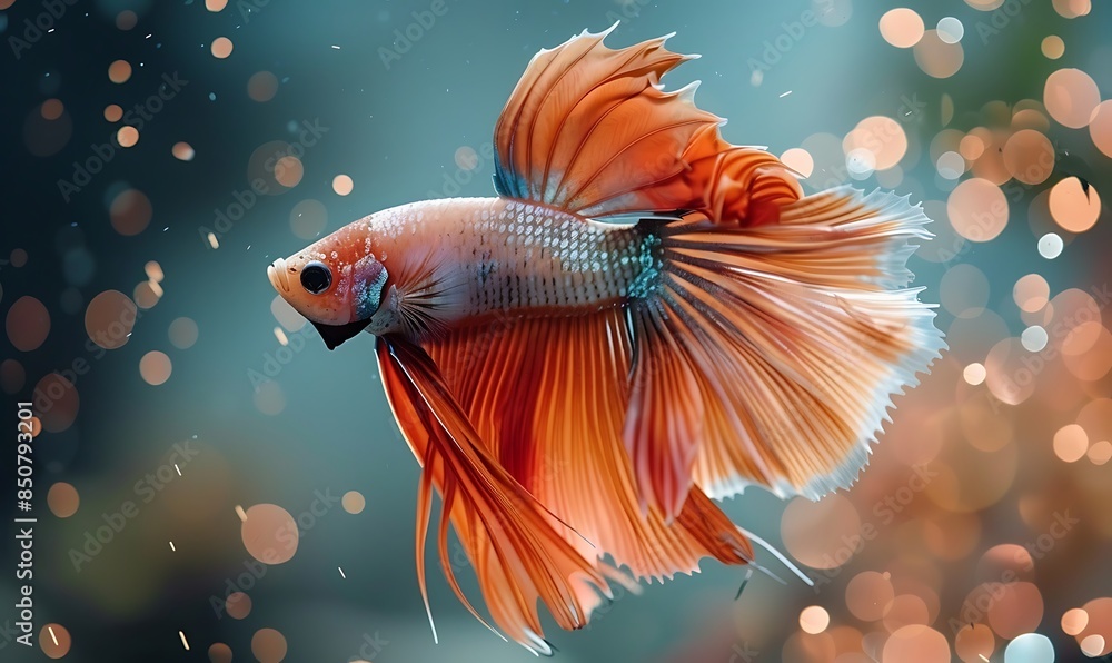 Dancing Elegance Halfmoon Betta Fish in Mesmerizing Movement