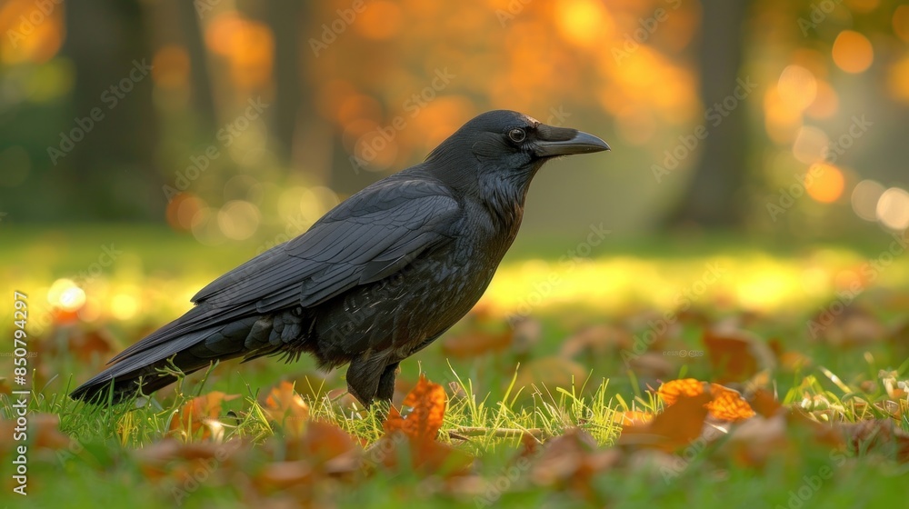 Raven in Autumnal Sunlight Raven in Autumnal Sunlight