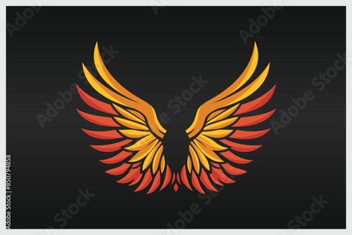 Phoenix Spread Wings Logo Vectors 