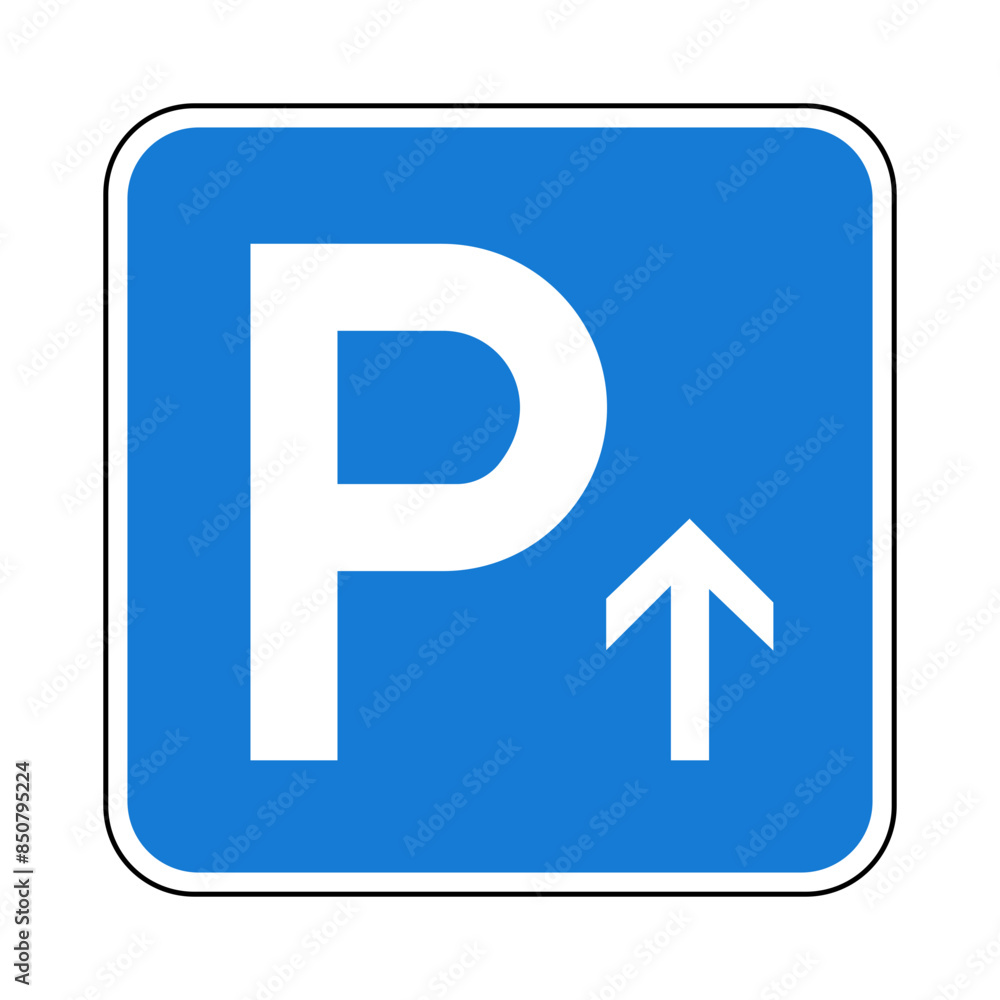 Parken Parkplatz geradeaus Verkehrszeichen Vektor Grafik Parken Parkplatz geradeaus Verkehrszeichen Vektor Grafik