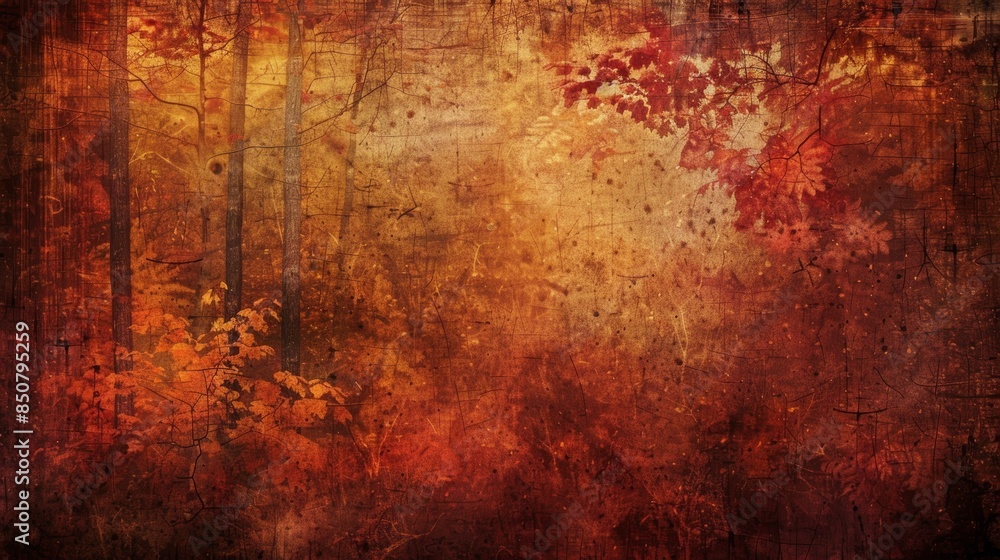 Obraz premium Fall colors in a grunge background with textured elements