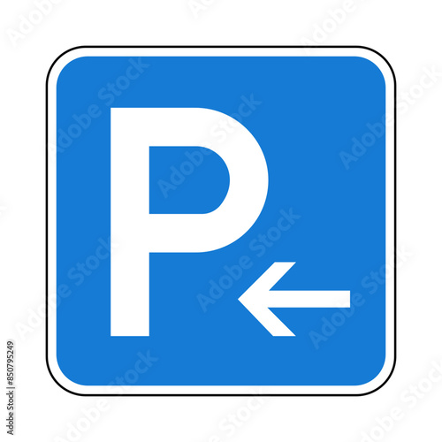 Parken Parkplatz links Verkehrszeichen Vektor Grafik