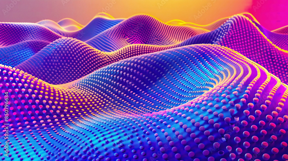 A detailed 3D render of an abstract halftone background made up of different dots A detailed 3D render of an abstract halftone background made up of different dots