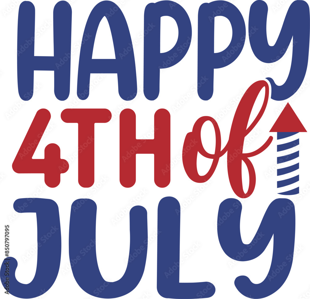 4th of july independence day typography clip art design on plain white transparent isolated background for card, shirt, hoodie, sweatshirt, apparel, tag, mug, icon, poster or badge