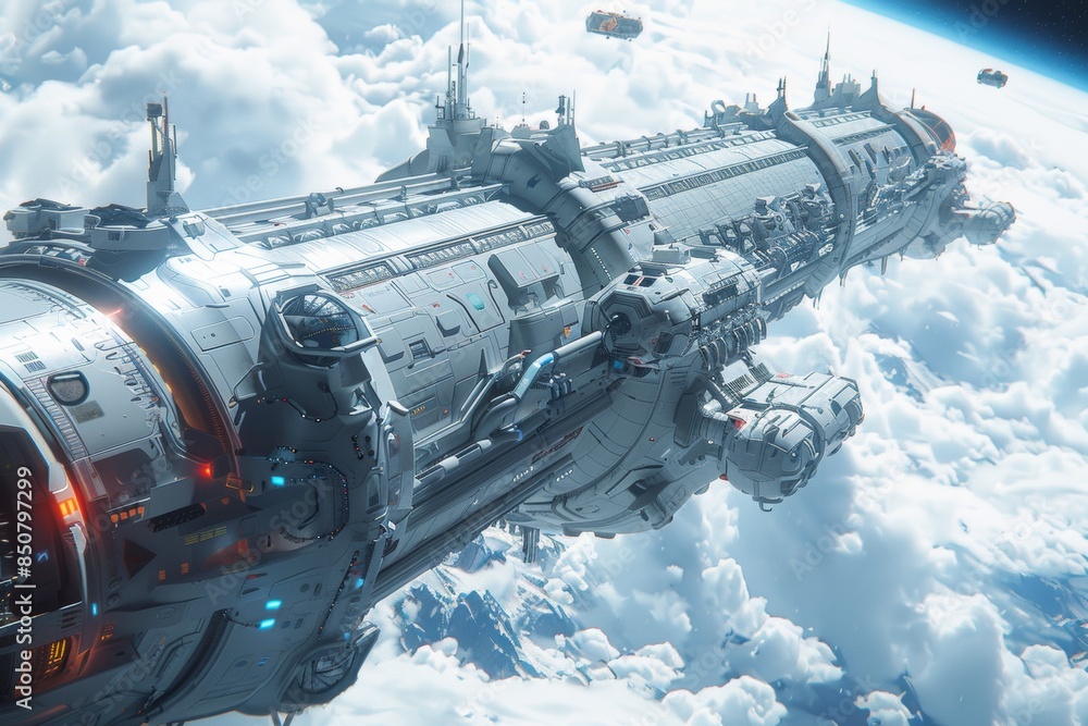 Starship Docking in Cloudy Orbit Starship Docking in Cloudy Orbit