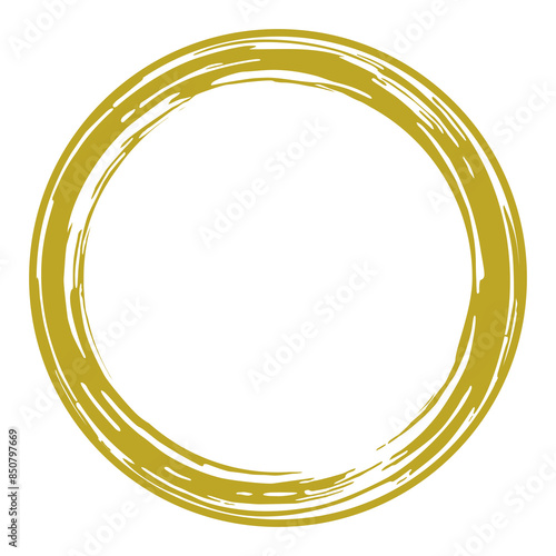 Zen Circle Icon Symbol on the Gold Color. Zen Illustration for Logo, Art Frame, Art Illustration, Website or Graphic Design Element. Format PNG