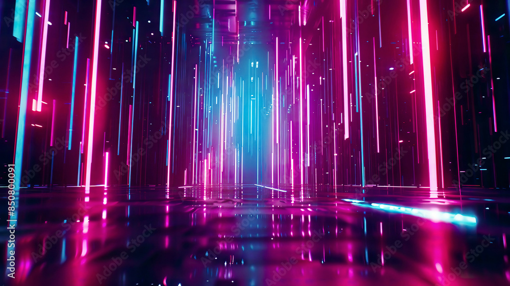 A hyper-realistic 3D render of an abstract futuristic neon background with glowing ascending lines vibrant neon colors pink blue and purple A hyper-realistic 3D render of an abstract futuristic neon background with glowing ascending lines vibrant neon colors pink blue and purple