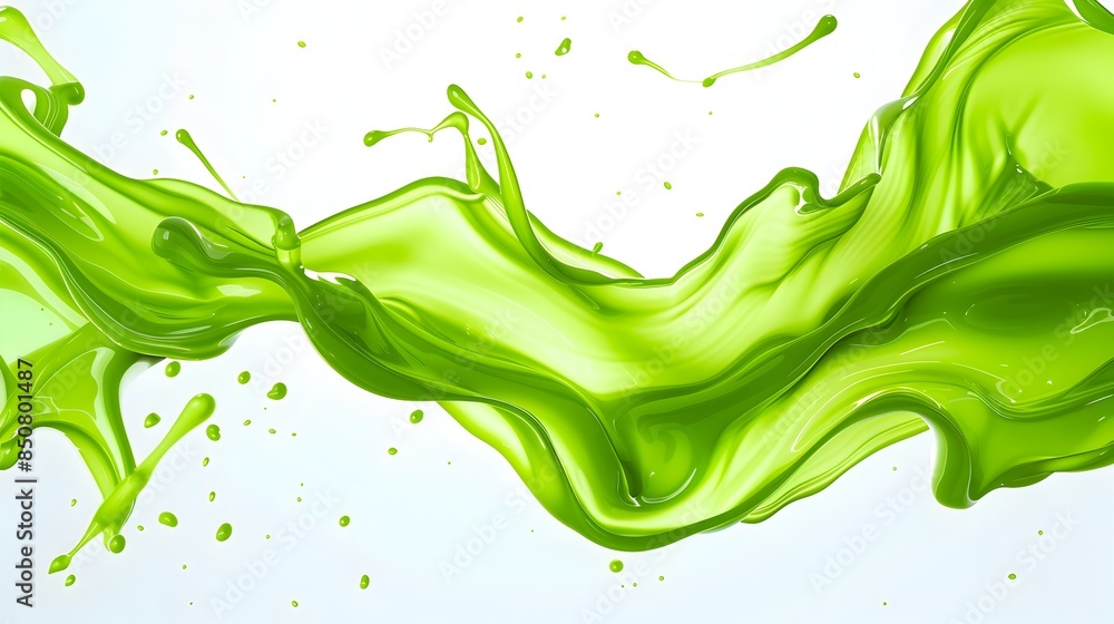 Vibrant Green Fluid Splash and Dynamic Motion Abstract Art Design Vibrant Green Fluid Splash and Dynamic Motion Abstract Art Design