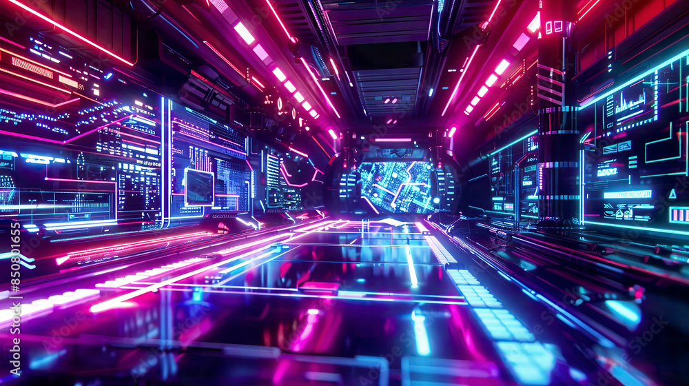 A photorealistic depiction of futuristic digital light technology A photorealistic depiction of futuristic digital light technology
