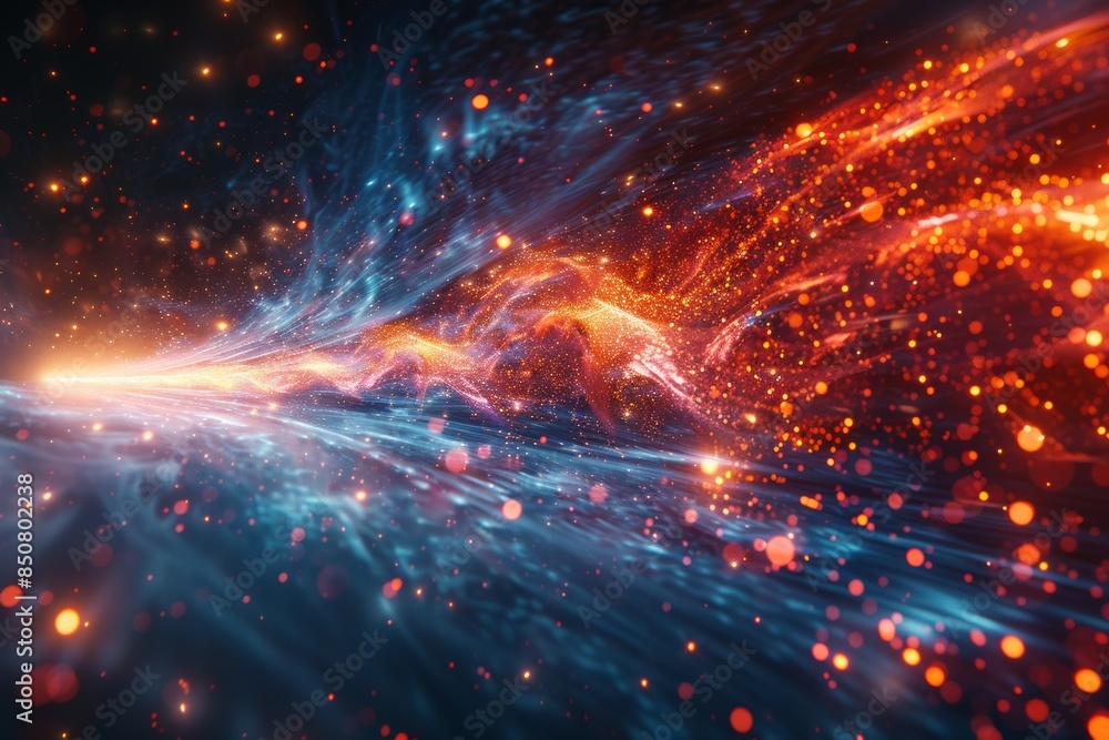 Fototapeta premium Quantum Teleportation: A Futuristic Scene