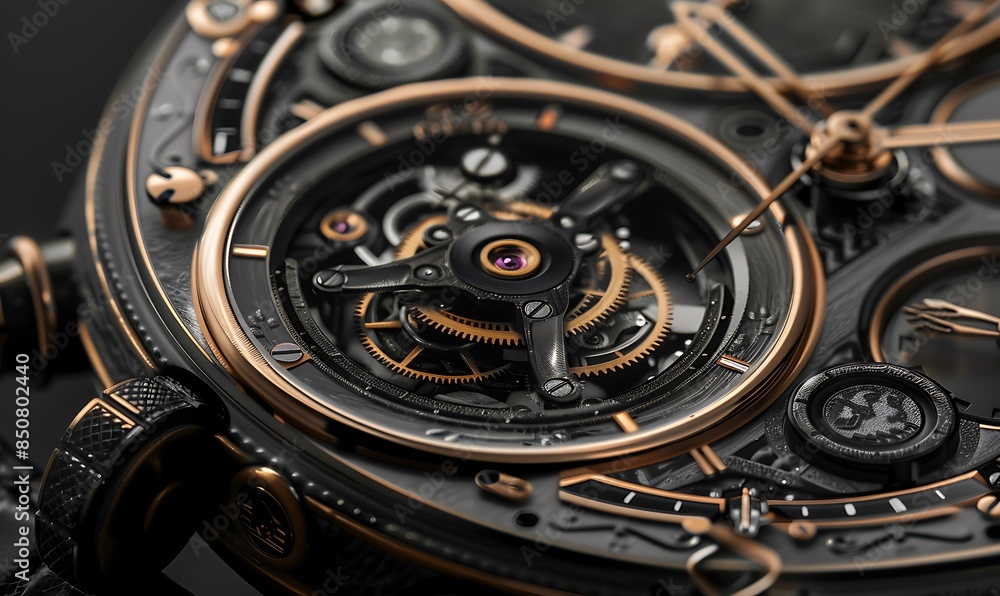 Industrial Elegance Precision Craftsmanship on Black Industrial Elegance Precision Craftsmanship on Black
