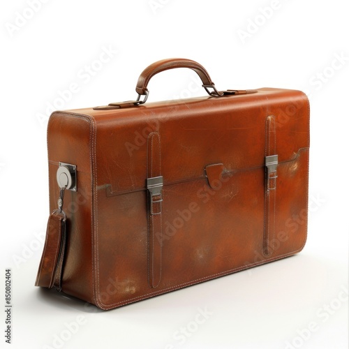 Vintage Leather Briefcase with Distressed Finish