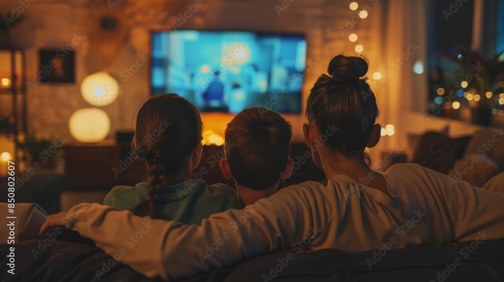 Home Entertainment: Create an image of a family setting up a new home entertainment system, using a Barclaycard for the purchase. The scene should be cozy and inviting. Home Entertainment: Create an image of a family setting up a new home entertainment system, using a Barclaycard for the purchase. The scene should be cozy and inviting.