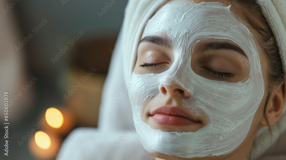 Woman Enjoying a Spa Day with a Facial Mask, Emphasizing Self-Care, Rejuvenation, and Natural Beauty for Radiant, Healthy Skin. Embrace Tranquility and Effective Skincare. Generative AI Woman Enjoying a Spa Day with a Facial Mask, Emphasizing Self-Care, Rejuvenation, and Natural Beauty for Radiant, Healthy Skin. Embrace Tranquility and Effective Skincare. Generative AI