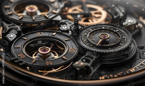 Wallpaper Mural Industrial Elegance Precision Craftsmanship on Black Torontodigital.ca