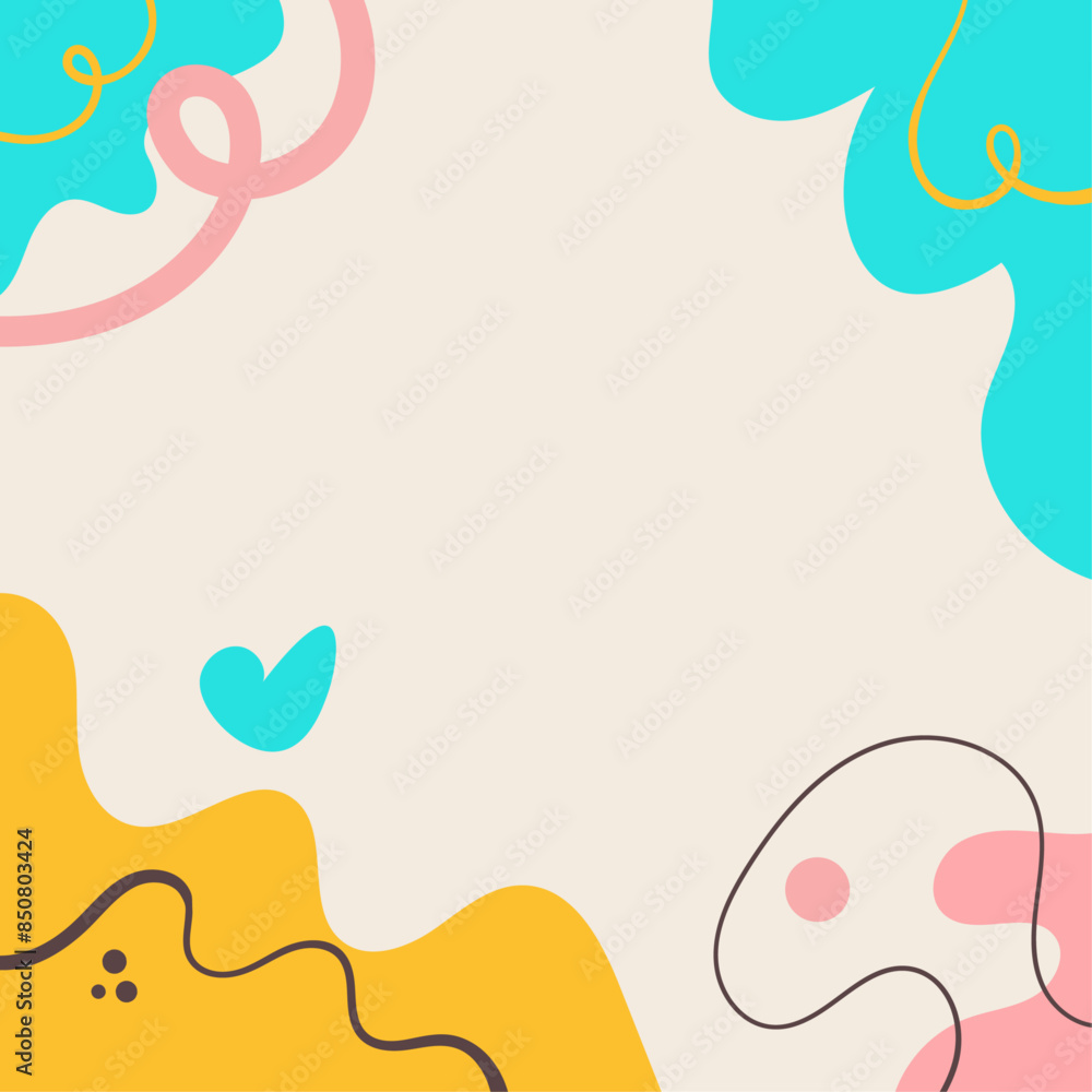 Hand drawn flat abstract shapes background Hand drawn flat abstract shapes background