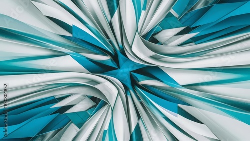 vibrant and dynamic abstract artwork, featuring a mesmerizing blend of white and blue colors, swirling patterns and geometric shapes