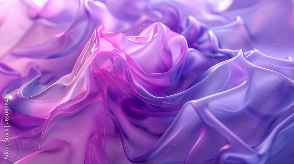 Obraz premium An abstract purple curved shape with soft edges and blurred details, set against a light background.
