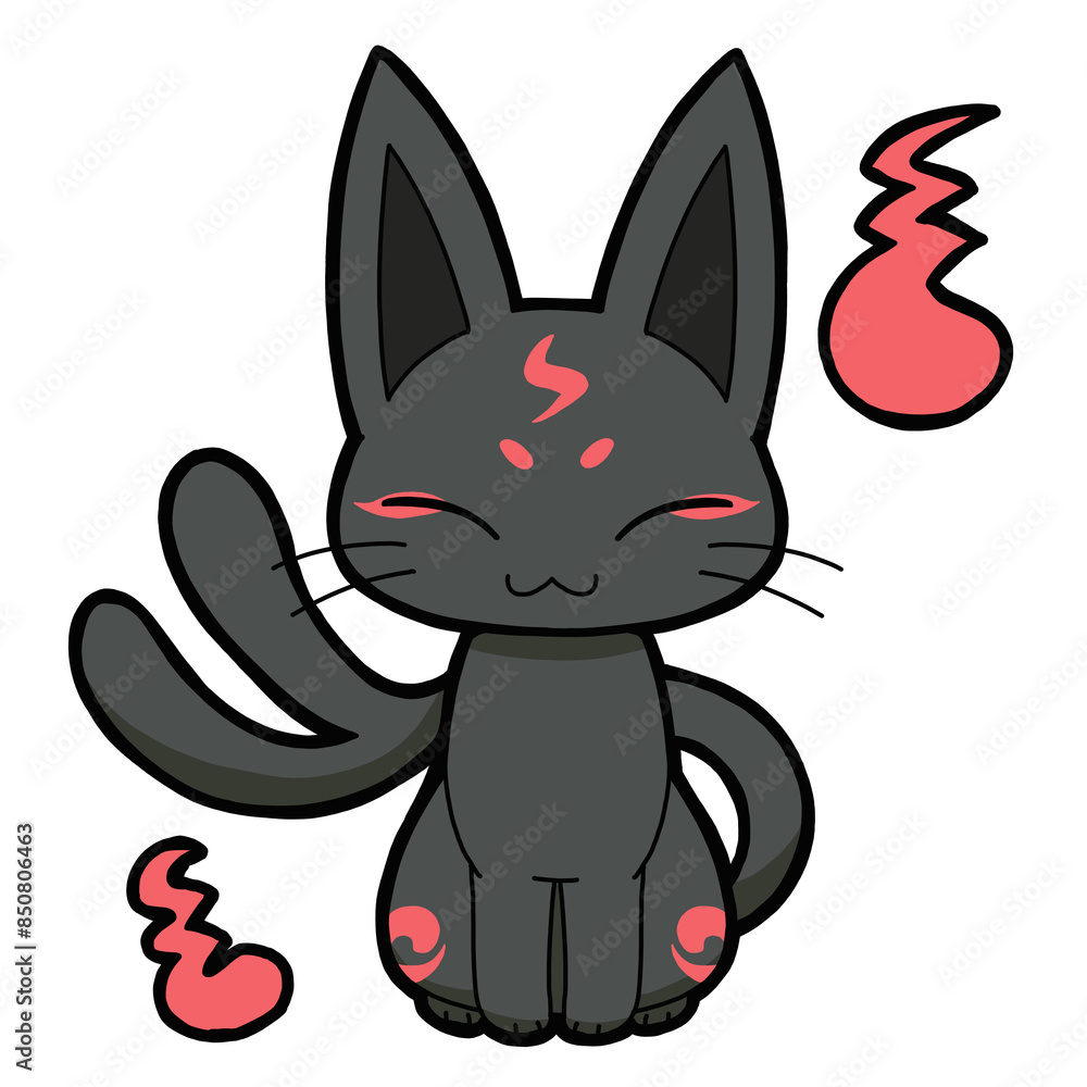 ネコマタ黒・閉じ目