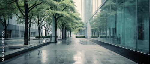 Serene Corporate Plaza: Modern Architecture and Nature