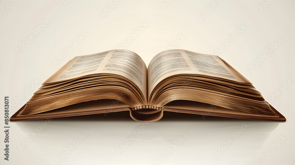 Obraz premium Vector Illustration of Book Icon with Copy Space, Ideal for Educational Themes, White Background Concept