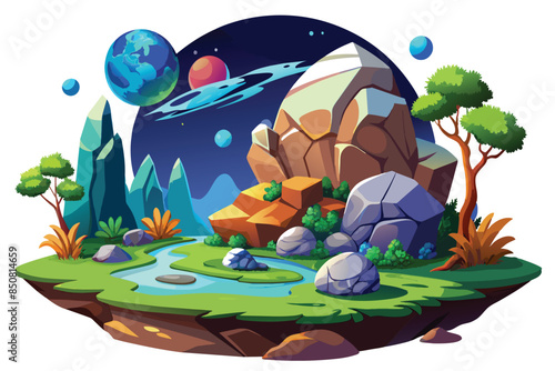 3 d design space planet