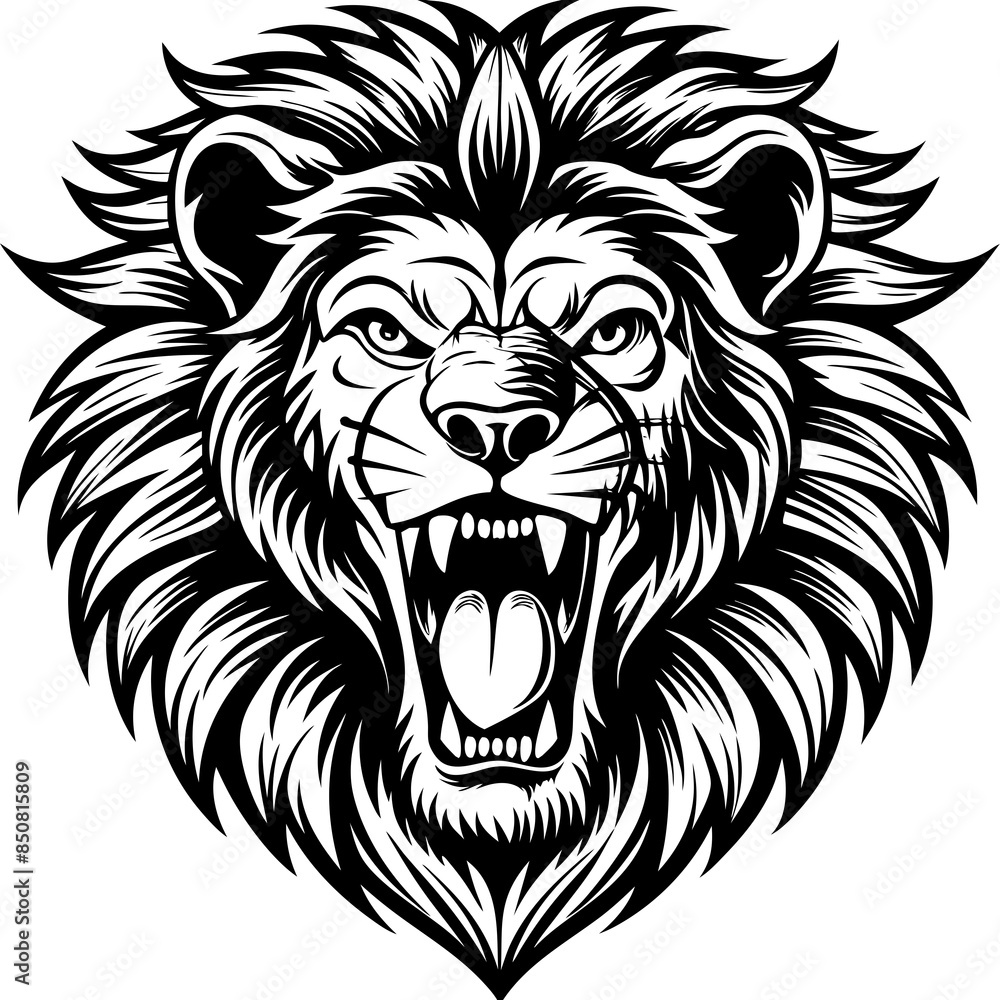 the-head-of-a-lion-roaring-angrily the-head-of-a-lion-roaring-angrily