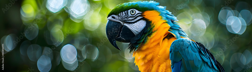 Obraz premium Vibrant Brazilian Parrot with Flag: Realistic Wildlife Image for Nature and National Pride in Photo Stock Concept