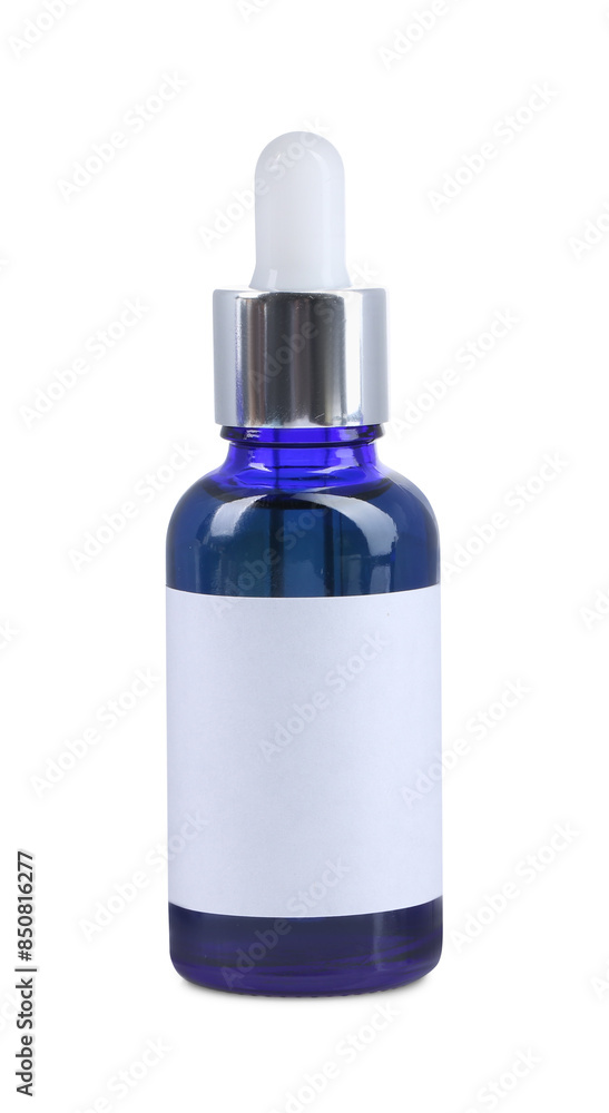 One blue bottle with tincture isolated on white One blue bottle with tincture isolated on white