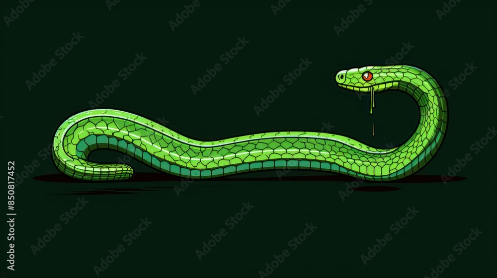 A thin green snake A thin green snake
