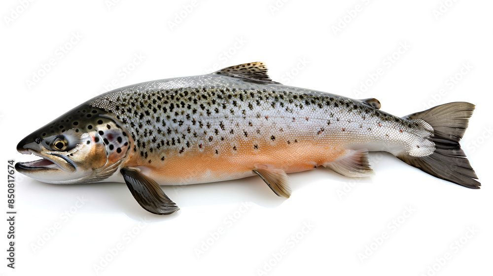 Naklejka premium fresh salmon fish , white background