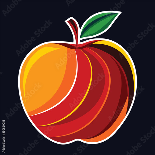 illustration of an orange red apple