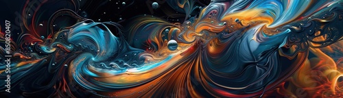 Anxiety visualized through intense, swirling abstract art photo