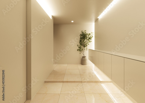 高級感のある玄関 - ミニマルモダンなインテリア