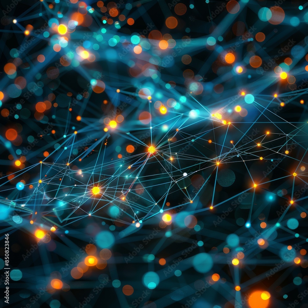 Fototapeta premium Abstract Network with Glowing Lights