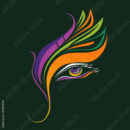 Vivid Eye Design with Colorful Abstract Patterns photo