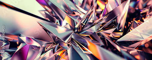 Abstract background with sharp, spiky shapes in metallic colors.