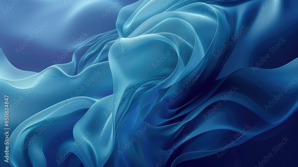 Obraz premium Abstract blue background with soft gradients and waves, perfect for text placement and modern design projects