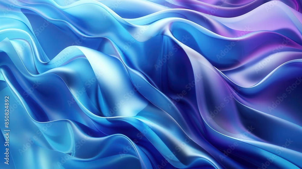 Fototapeta premium abstract blue liquid wave shapes on gradient background vector illustrations