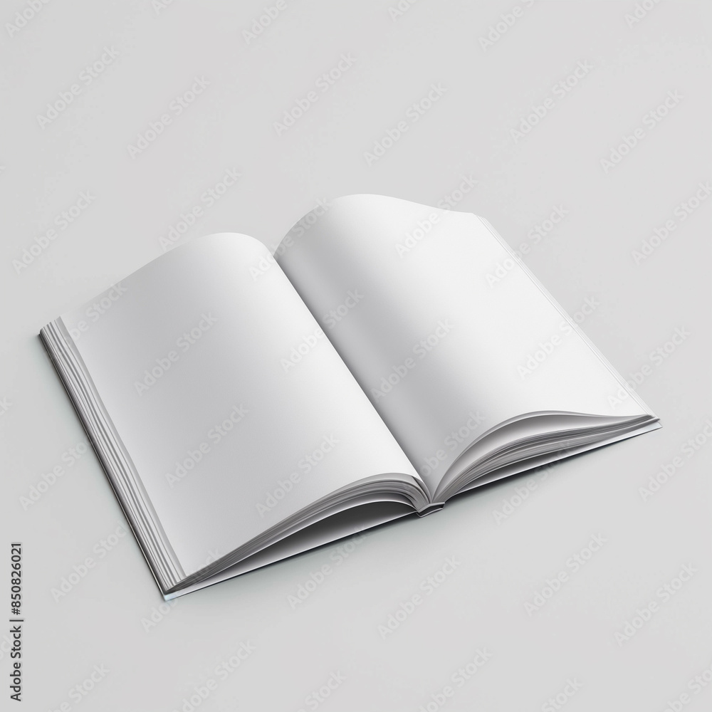 Open Blank Magazine Mockup on White Background, Top View, Detailed Illustration, Print Design Template, Publishing and Advertising, Empty Pages, 4K Wallpaper, Poster Open Blank Magazine Mockup on White Background, Top View, Detailed Illustration, Print Design Template, Publishing and Advertising, Empty Pages, 4K Wallpaper, Poster