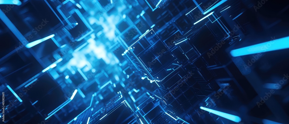 Futuristic Blue Circuitry Technology Abstract Futuristic Blue Circuitry Technology Abstract