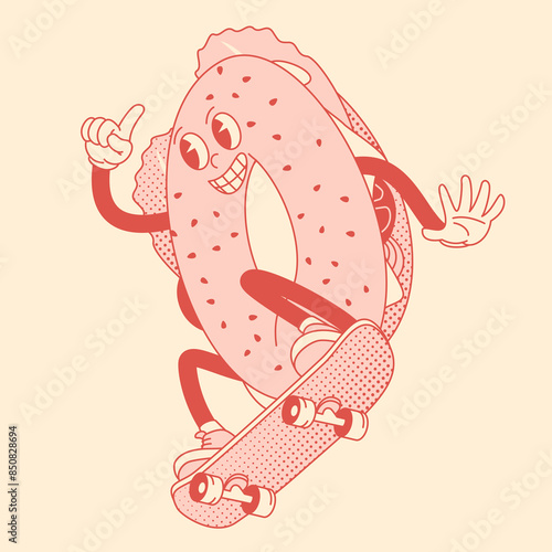 Bagel groovy comic character