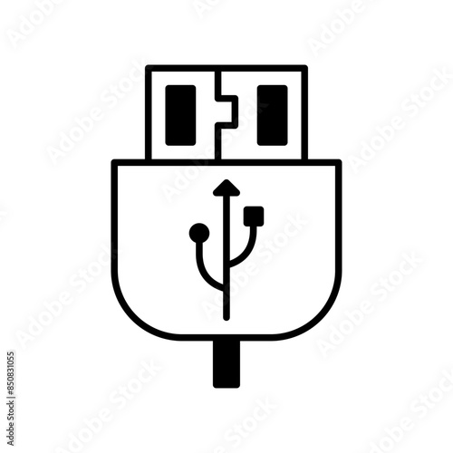 usb cable icon vector or logo illustration style