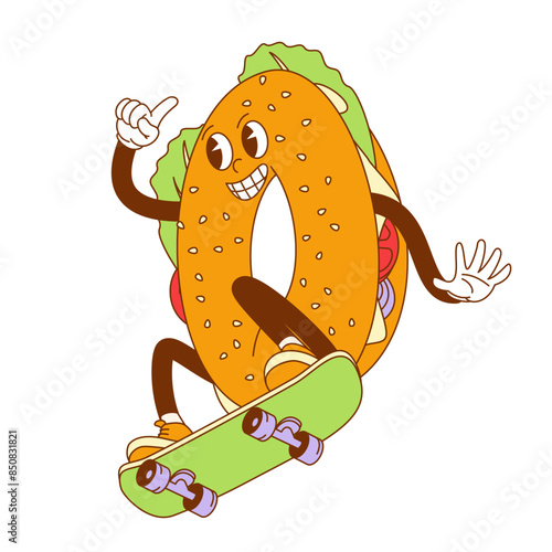 Bagel groovy comic character