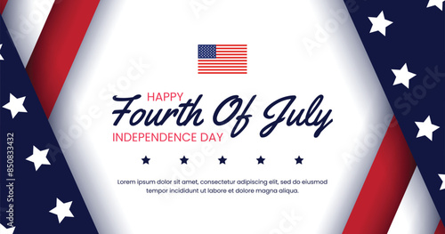 Fourth Of July. American Independence Day Banner Design.
