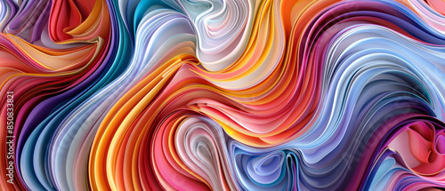 Wallpaper Mural A captivating flow of multicolored waves creating an abstract masterpiece, characterized by smooth curves and vibrant hues. Torontodigital.ca