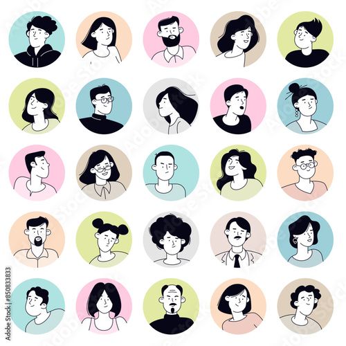 People avatar flat design vector collection.